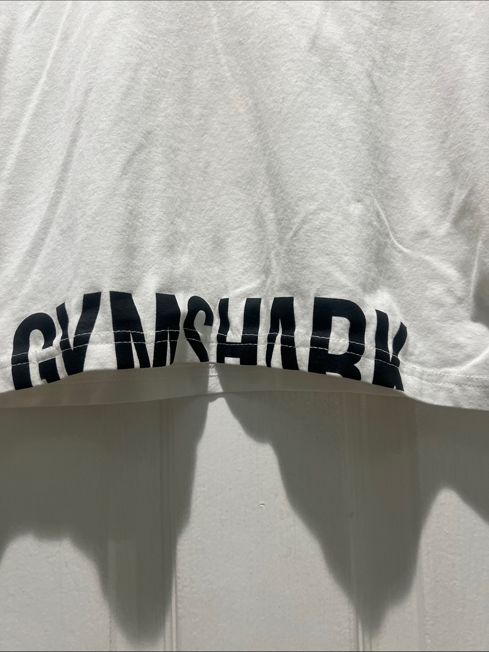 Gymshark White Cropped Logo Tee - Picture 3 of 8